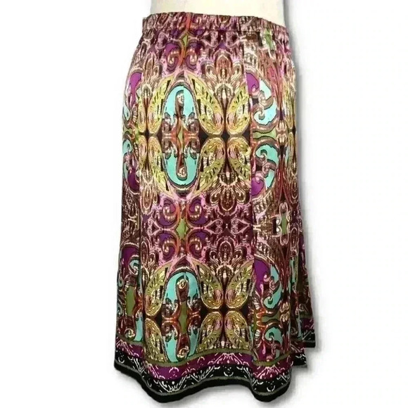 Lane Bryant womens skirt size 22/24 multicolored pleated career Easter - Picture 2 of 7